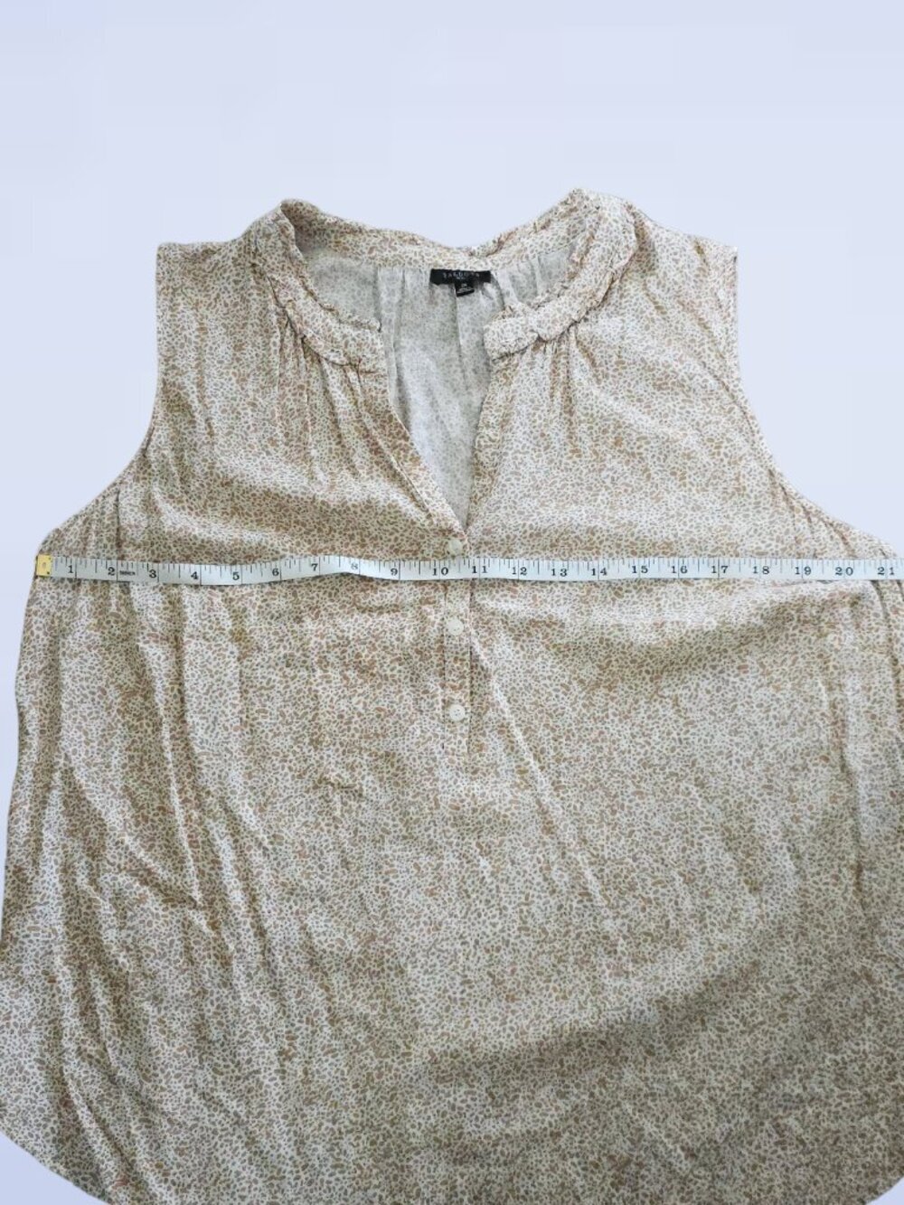 Talbots Pebbled Dot Ruffle Shell - Size 1X - Picture 3 of 6